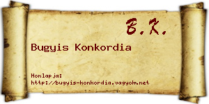 Bugyis Konkordia névjegykártya